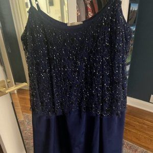 Silence & Noise Blue Beaded Dress